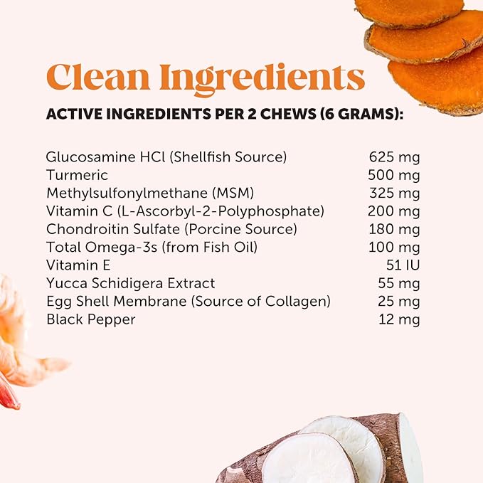 Pet Honesty Hip & Joint Health - Dog Joint Supplement Support for Dogs with Glucosamine Chondroitin, MSM, Turmeric - Glucosamine for Dogs Soft Chews - Advanced Pet Joint Support and Mobility - 180 ct PetHonesty