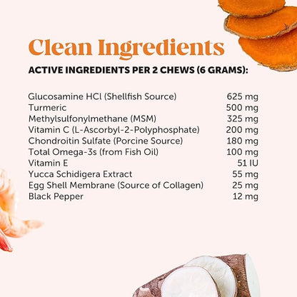 Pet Honesty Hip & Joint Health - Dog Joint Supplement Support for Dogs with Glucosamine Chondroitin, MSM, Turmeric - Glucosamine for Dogs Soft Chews - Advanced Pet Joint Support and Mobility - 180 ct PetHonesty