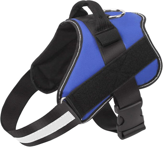 Bolux Dog Harness, No-Pull Reflective Dog Vest, Breathable Adjustable Pet Harness with Handle for Outdoor Walking - No More Pulling, Tugging or Choking (Blue, XXL) Bolux