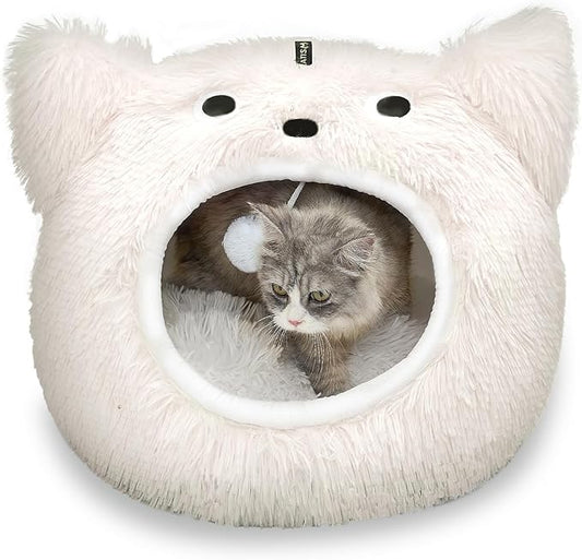 CATISM Cat Bed, Cat Beds for Indoor Cats, Cat Cave, Cat Cave for Indoor Cats, Cat Bed Cave, Large Cat Beds, Cozy Hooded Cat Bed with Soft Cushion, Removable Washable Cat Beds - PAWPICO