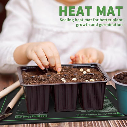 2 Pack Seedling Heat Mat for Seed Starting, 10" x 20.75" 21W Waterproof Heating Pad for Indoor Tray Plants,Safe & Durable Warm Mats for Hydroponics Germination Higoro