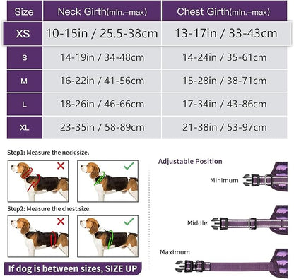 Timos Dog Harness,No-Pull Pet Harness Adjustable Soft Padded Dog Vest,Reflective No-Choke Pet Oxford Vest with Easy Control Handle for X-Small Dogs,Moon Night,XS Timos