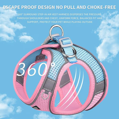AIITLE Small Harness for Puppy with A Leash - Spring Dog Vest Harness with Super Breathable Mesh, Reflective No-Pull Pet Harness for Outdoor Walking, Camping for Small Dogs, Cats Pink XXS AIITLE-FORPETSBETTERLIFE