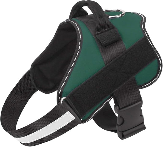 Bolux Dog Harness, No-Pull Reflective Dog Vest, Breathable Adjustable Pet Harness with Handle for Outdoor Walking - No More Pulling, Tugging or Choking (Dark Green, M) Bolux
