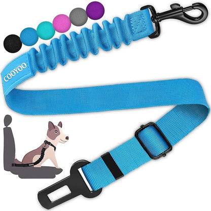 COOYOO Dog Seat Belt,3 Piece Set Retractable Dog Car Harness Adjustable Dog Seat Belt for Vehicle Nylon Pet Safety Seat Belts Heavy Duty & Elastic COOYOO