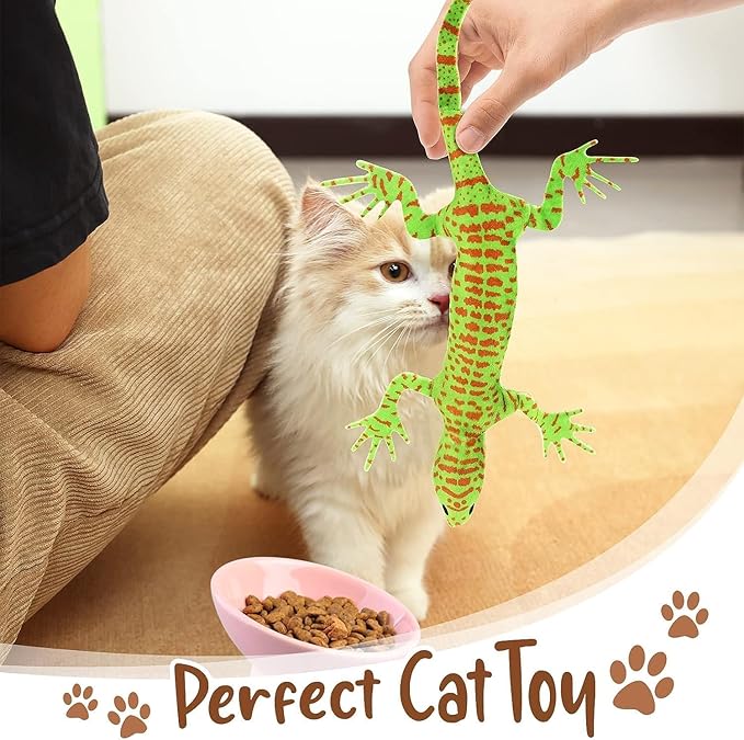 CiyvoLyeen Lizard Catnip Toys Chew Bite Resistant Toys for Indoor Cats Boredom Relief Teeth Cleaning Interactive Funny Cute Kitten Cat Lover Gifts Christmas Birthday Presents Set of 4 - PAWPICO