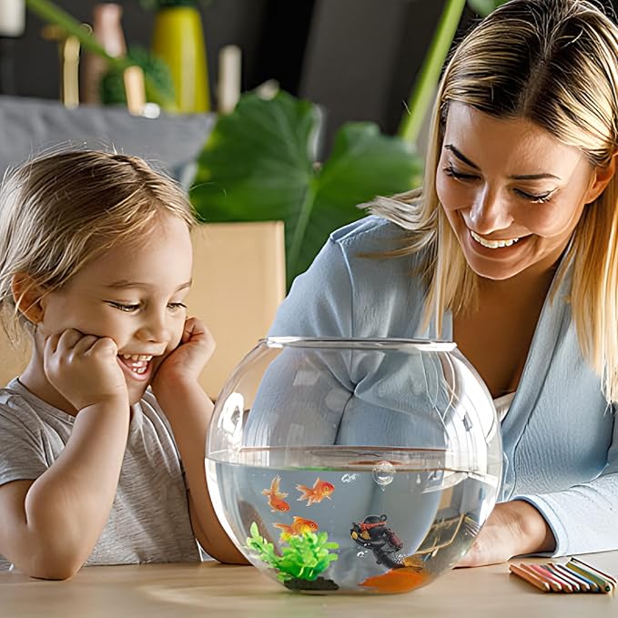 onesimcr Floating Fish Tank Decorations, Aquarium Decorations, Lovely Diver Fish Tank Decorations, Floating Device Fish Tank Accessories，Suitable for All Kinds of Fish Tanks(Black)… onesimcr