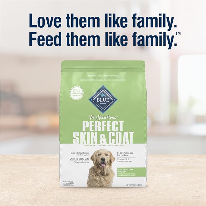 Blue Buffalo True Solutions Perfect Skin & Coat Natural Dry Food for Adult Dogs, Salmon, 24-lb. Bag - PAWPICO
