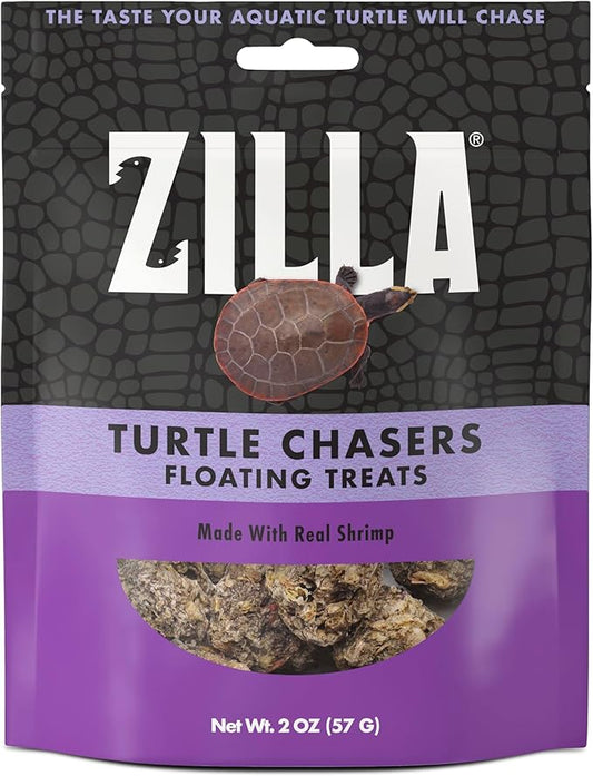 Zilla Turtle Chasers Floating Treats, Made with Real Shrimp, Resealable Bag Zilla