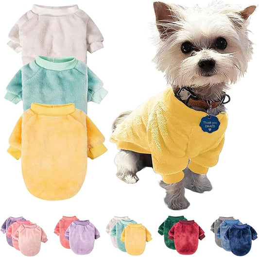 FabriCastle Dog Sweater, Pack of 2 or 3, Dog Clothes, Dog Coat, Dog Jacket for Small Medium Dogs Boy Girl, Ultra Soft and Warm Cat Pet Sweaters (X-Large, Beige,Light Green,Yellow) - PAWPICO