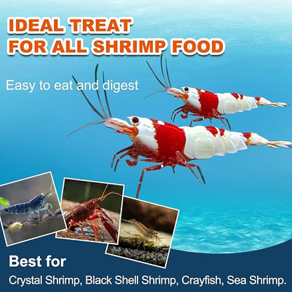 Shrimp Food Aquarium Freshwater - High Protein Natrual Shrimp Pellets Rich in Calcium Vitamins for Crystal Shrimp Red Cherry Shrimp Caridina Shrimp and Tropical Shrimp (4.6oz) yizeril