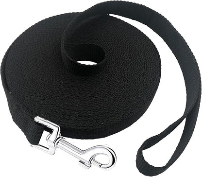 15ft 20ft 30ft 40ft 50ft Long Dog/Puppy Lead Obedience Recall Training Dog Leashes for Small Medium Dogs Camping, Training, Play, or Backyard (Black, 1" x 40FT) PETGOGO