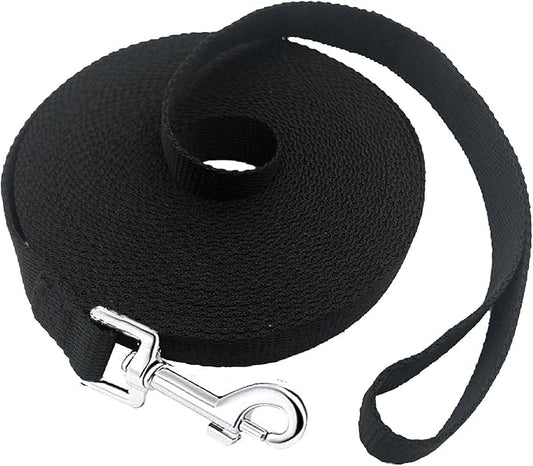 15ft 20ft 30ft 40ft 50ft Long Dog/Puppy Lead Obedience Recall Training Dog Leashes for Small Medium Dogs Camping, Training, Play, or Backyard (Black, 1" x 40FT) PETGOGO