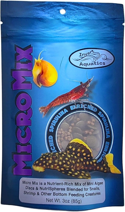 Micro Mix - Sinking Blended Diet for Snails, Shrimp & Bottom Feeding Fish (3 oz (85g)) InvertAquatics