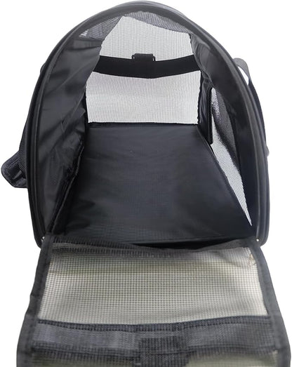 Cat Carrier,Soft-Sided Pet Travel Carrier for Cats,Dogs Puppy Comfort Portable Foldable Pet Bag Airline Approved (Medium-Black) - PAWPICO
