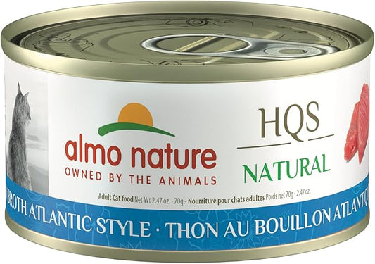 almo nature HQS Natural Tuna Atlantic Style, Grain Free, Additive Free, Adult Cat Canned Wet Food, Flaked - PAWPICO