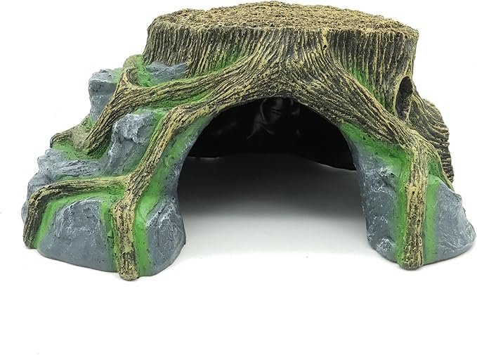 JIHAQUA Resin Large Turtle Tank Accessories Reptile Hideouts Cave Habitat Decor for Gecko Leopard Lizards Toad JIHAQUA