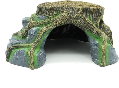 JIHAQUA Resin Large Turtle Tank Accessories Reptile Hideouts Cave Habitat Decor for Gecko Leopard Lizards Toad JIHAQUA