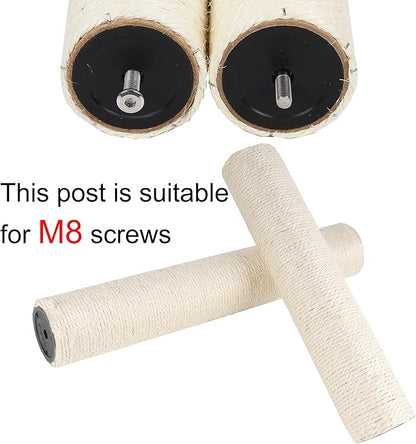 Dimaka Cat Scratching Post Replacement Pole, Cardboard and Sisal (Beige-2 Posts, 7.9 in / 20 cm) - PAWPICO