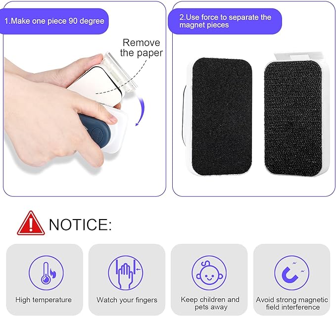 AQQA Aquarium Strong Magnetic Cleaner Brush, Fish Tank Glass Algae Magnet Cleaning Tool Floating Cleaner Scrubber Brush with 2 Detachable Scraper (Blue,M) AQQA