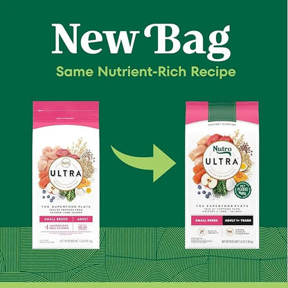 Nutro Ultra Adult Small Breed Dry Dog Food, Chicken, Lamb and Salmon Protein Trio, 3.5 lb. Bag - PAWPICO