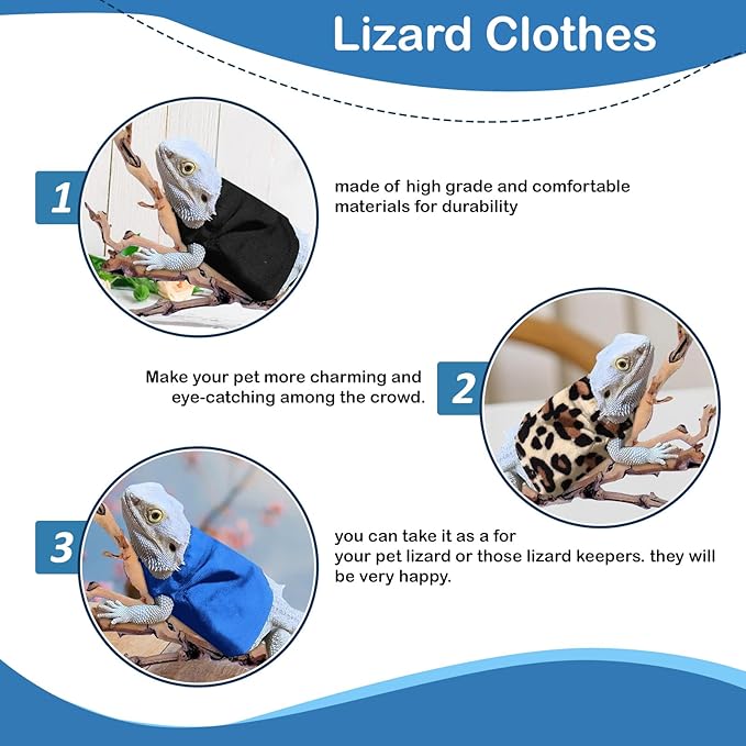 Lizard Clothes Bearded Dragon Hoodie Sweater Jacket Small Pet Costume Flannel Apparel for Reptiles Party Cosplay Props Chameleon Outfit Reptile Clothing Accessories HOKABLE