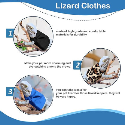 Lizard Clothes Bearded Dragon Hoodie Sweater Jacket Small Pet Costume Flannel Apparel for Reptiles Party Cosplay Props Chameleon Outfit Reptile Clothing Accessories HOKABLE