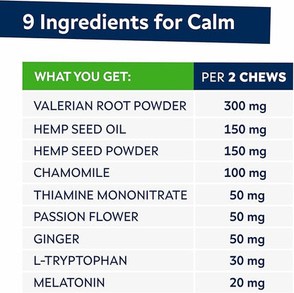 STRELLALAB Vet Formulated Hemp Calming Chews for Dogs - Anxiety Relief Calming Treats - Advanced Melatonin Pet Calm - Natural Sleep Aid & Stress, Separation Anxiety Relief - 120 Treats - Bacon STRELLALAB