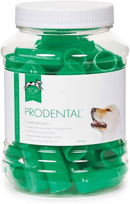 Top Performance ProDental Finger Brushes — Convenient Toothbrushes for Cleaning Pets' Teeth, 50-Pack Top+Performance