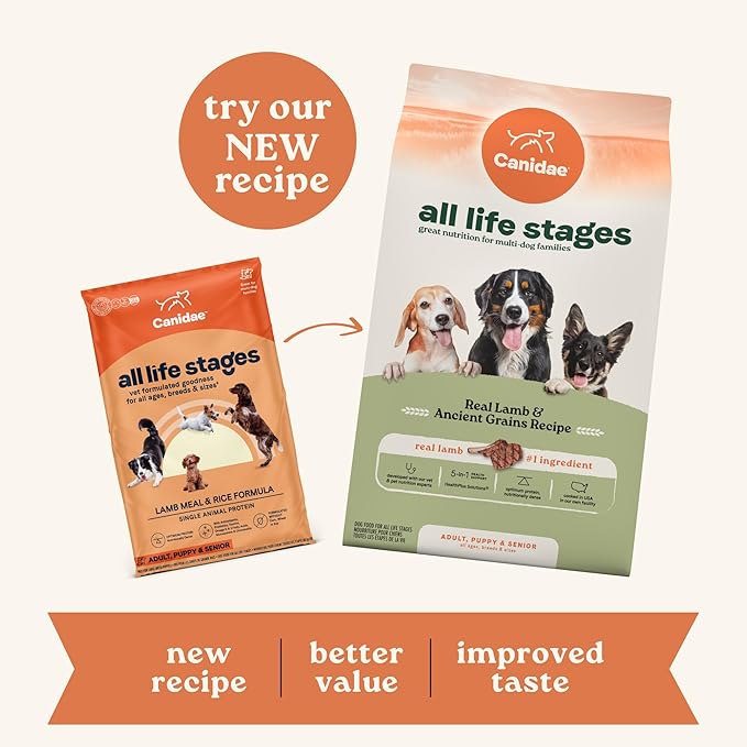 CANIDAE All Life Stages Lamb Meal & Rice Formula Dog Dry 27 Pound (Pack of 1) - PAWPICO