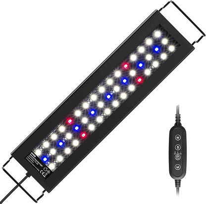 NICREW Full Spectrum Planted LED Aquarium Light, with Timer, for Freshwater Fish Tank, 12-18 Inch, 9 Watts NICREW