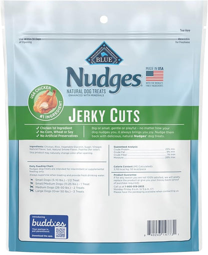Blue Buffalo Nudges Jerky Cuts Natural Dog Treats Chicken Bag - PAWPICO