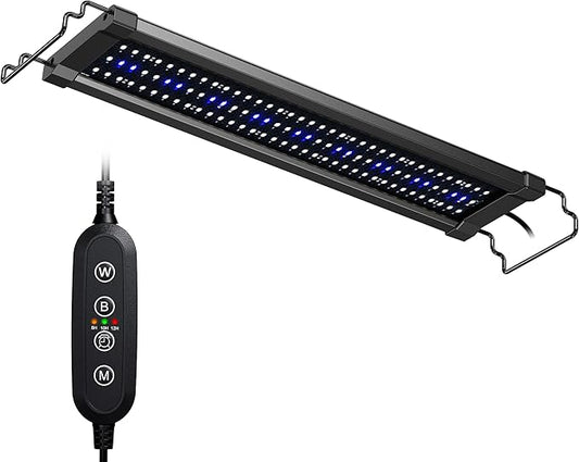 NICREW ClassicLED Gen 2 Aquarium Light, 15 Watts, Dimmable LED Fish Tank Light with 2-Channel Control, White and Blue LEDs, Size 18 to 24 Inch NICREW