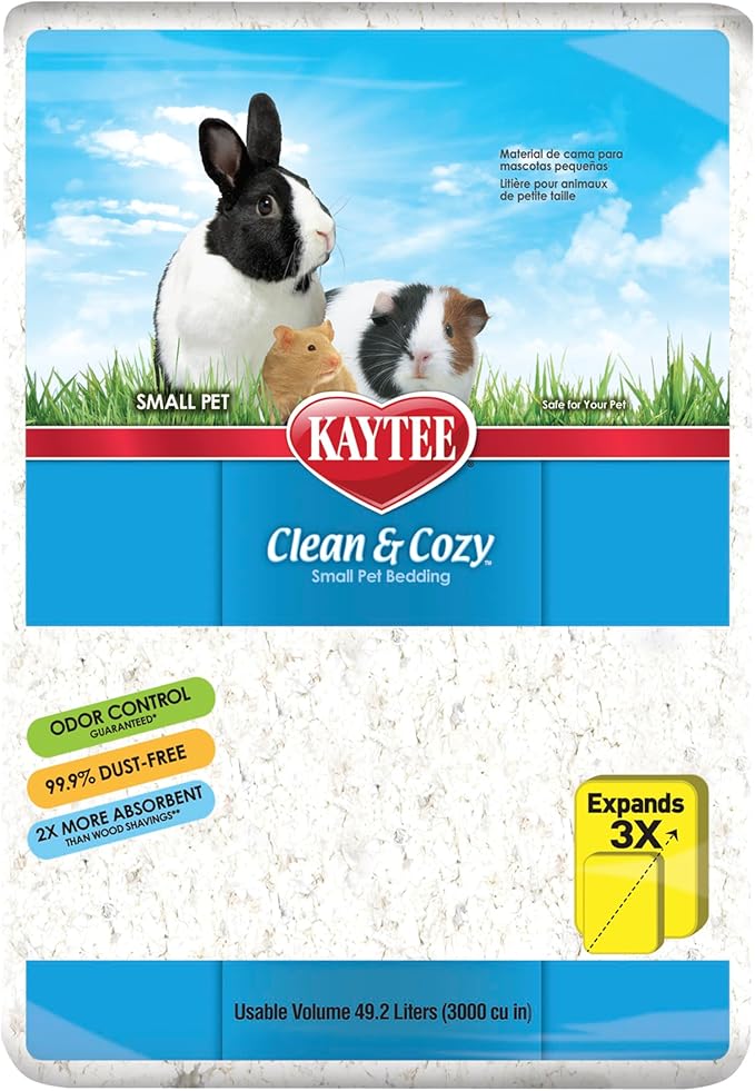 Kaytee Clean & Cozy White Paper Bedding, Made for Small Animals, 49.2 Liters Kaytee
