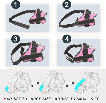 Bolux Dog Harness, No-Pull Reflective Dog Vest, Breathable Adjustable Pet Harness with Handle for Outdoor Walking - No More Pulling, Tugging or Choking (Pink, S) Bolux