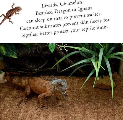 Reptile Carpet Natural Coconut Fiber, 36" x 18" Tortoise Carpet Mat for Pet Terrarium Liner, Reptile Bedding Supplies for Lizard, Snake, Chameleon, Turtle, Bearded Dragon (2 Pack) SISIPAILIFE