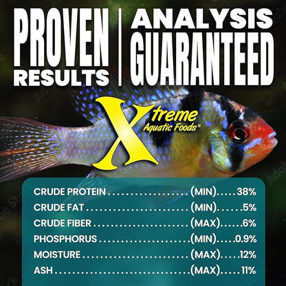 Xtreme Community Peewee 1.5mm Pellets: Slow Sinking & Ideal for Community Fish - Boosts Immune & Digestive Health, Enhances Color & Energy, Max Protein Fish Food – USA Farm Grown (20oz) XtremeAquaticFoods