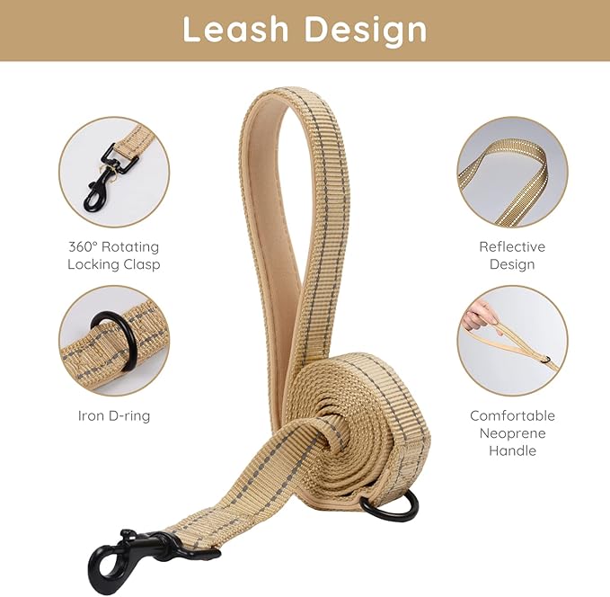 BELLA & PAL Puppy Harness with Leash Set, Dog Harness for Small Dogs No Pull, Dog Leash for Small Dogs, Step in Harness for Extra Small Dogs, Khaki Harness, M BELLAPAL