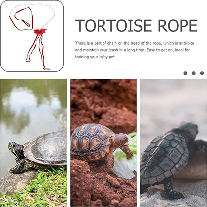 Turtle Wing Design Harness Strap Chest Collar Adjustable Rope Walking Control Rope Great for Turtle Reptile (Red Lï¼‰ POPETPOP