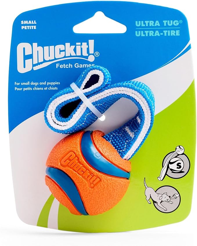 Chuckit! Ultra Tug Dog Toy, Small Fetch and Dog Ball Tug Toy for Dogs 0-20 Pounds - PAWPICO