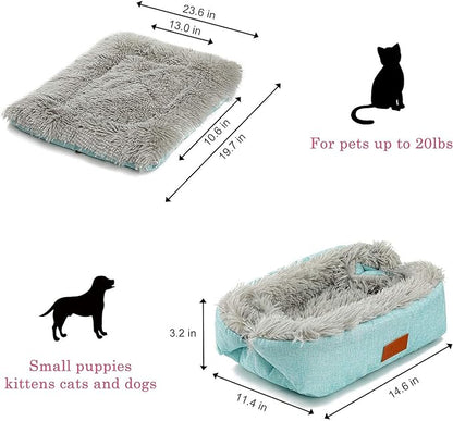 Cat Bed Small Dog Bed, Self Warming Cat Beds Self Heating Cat Dog Mat, Extra Warm Thermal Pet Pad for Indoor Outdoor Pets, Calming Dog Crate Bed Pet Cushion, 23.6x19.7inch - PAWPICO