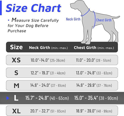 Eagloo Dog Harness for Large Dogs, No Pull Service Vest with Reflective Strips and Control Handle, Adjustable and Comfortable for Easy Walking, No Choke Pet Harness with 2 Metal Rings, Blue, L GoExplorewithEagloo