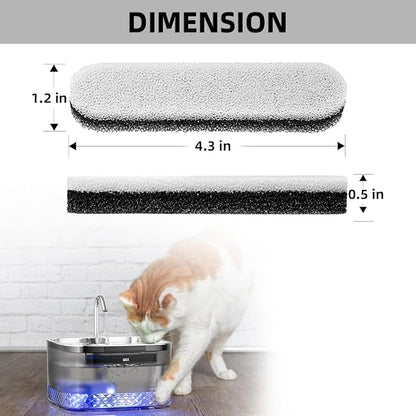 Cat Water Fountain Filters, 6 Packs/Box Replacement Filters for MAILOFY WF220 Automatic Cat Water Fountain 75oz/2.2L, Activated Carbon 3-layer Filtration to Purify Water and Remove Odors - PAWPICO