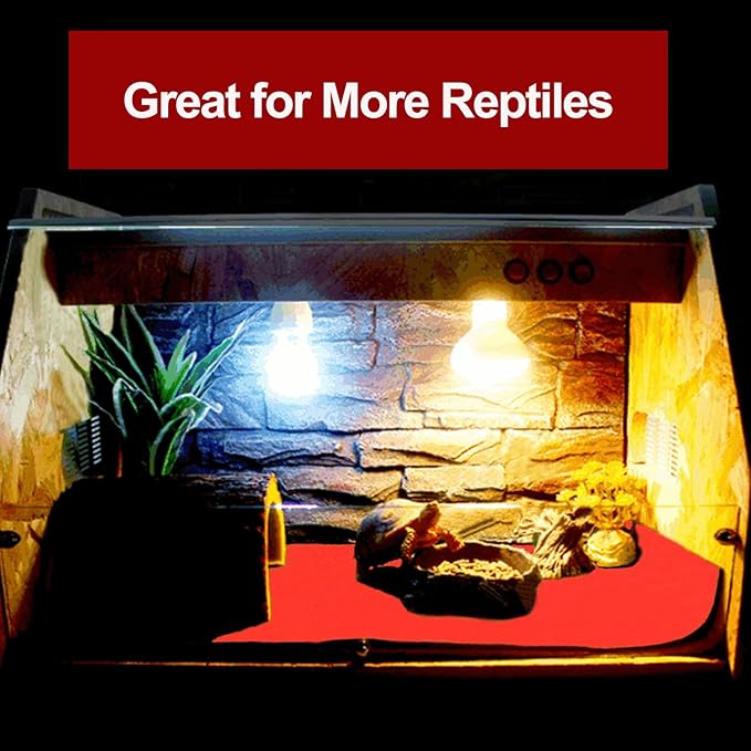 47" x 24" Large Reptile Carpet Terrarium Liner Bedding Reptile Substrate Mat Supplies for Bearded Dragon Snake Lizard Tortoise Leopard Gecko (Red) Mechpia