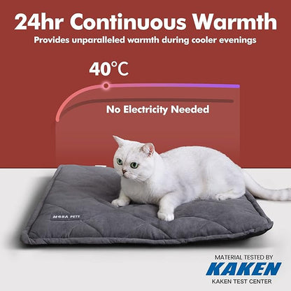 Mora Pets Self Heating Cat Bed Self Warming Cat Pad Ultra Warm Thermal Cat Mat Pet Bed 24 x 18 Inches with Removable Cover Outdoor Indoor for Cats and Small Dogs Machine Washable - PAWPICO