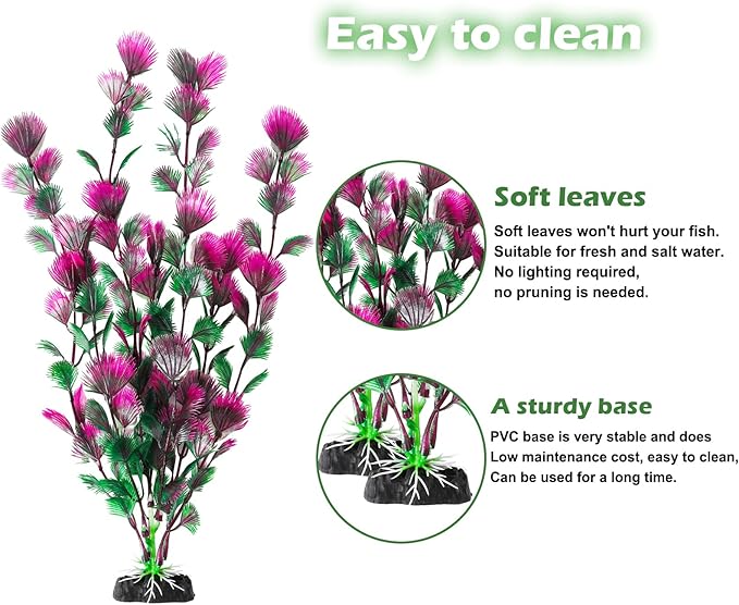 CousDUoBe 30Pcs Aquarium Plants, Fish Tank Accessories Artificial Aquatic Plants,Full Set of Fish Tank Decorations, Various Sizes CousDUoBeAquariumfishtankdecoration