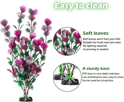 CousDUoBe 30Pcs Aquarium Plants, Fish Tank Accessories Artificial Aquatic Plants,Full Set of Fish Tank Decorations, Various Sizes CousDUoBeAquariumfishtankdecoration