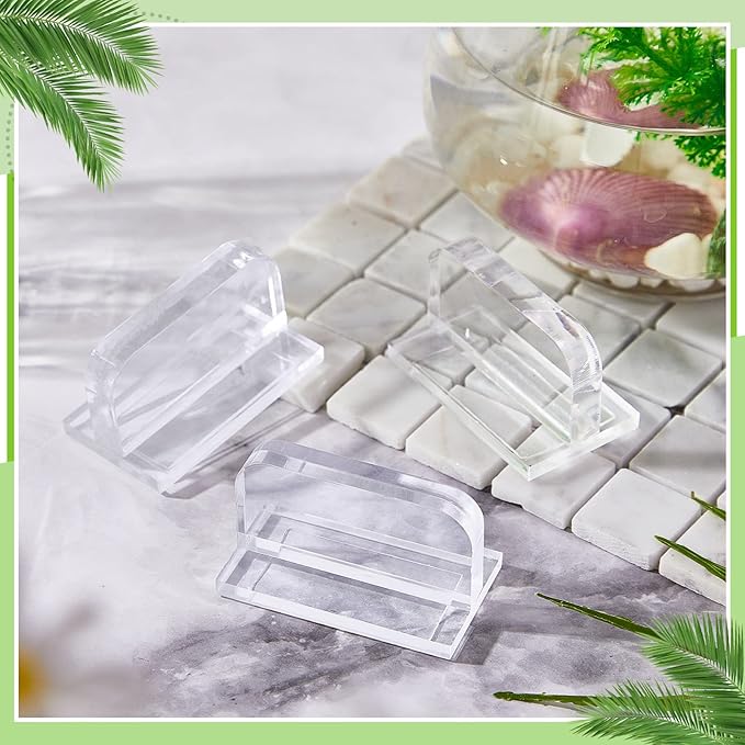 Qunclay 4 Pcs Aquarium Lid Handles Acrylic Fish Tank Cover Handles Adhesive Tank Lid Replacement Handle for Aquarium Fish Tank Lid, 2.36 x 1.38 Inch (Transparent) Qunclay