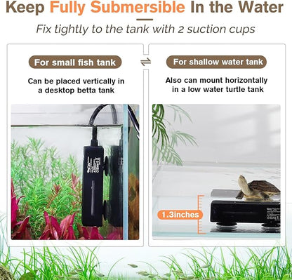 hygger Mini Fish Tank Submersible Heater 50W for 5-10 Gallons Small Betta Aquarium Heater with Digital Display Controller Adjustable Temperature hygger