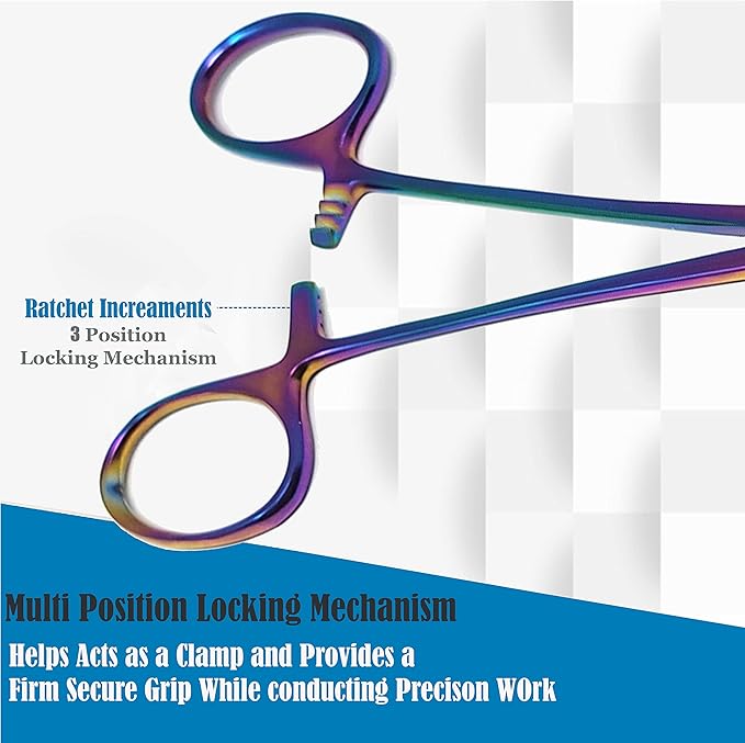 Dog Pet Ear/Nose Hair Puller Grooming Hemostat Locking Forceps Pliers, 5.5" (14cm), Straight (Multi Color) A2Z+SCILAB